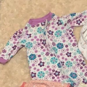Purple And Blue Flower Jumper/Sleeper